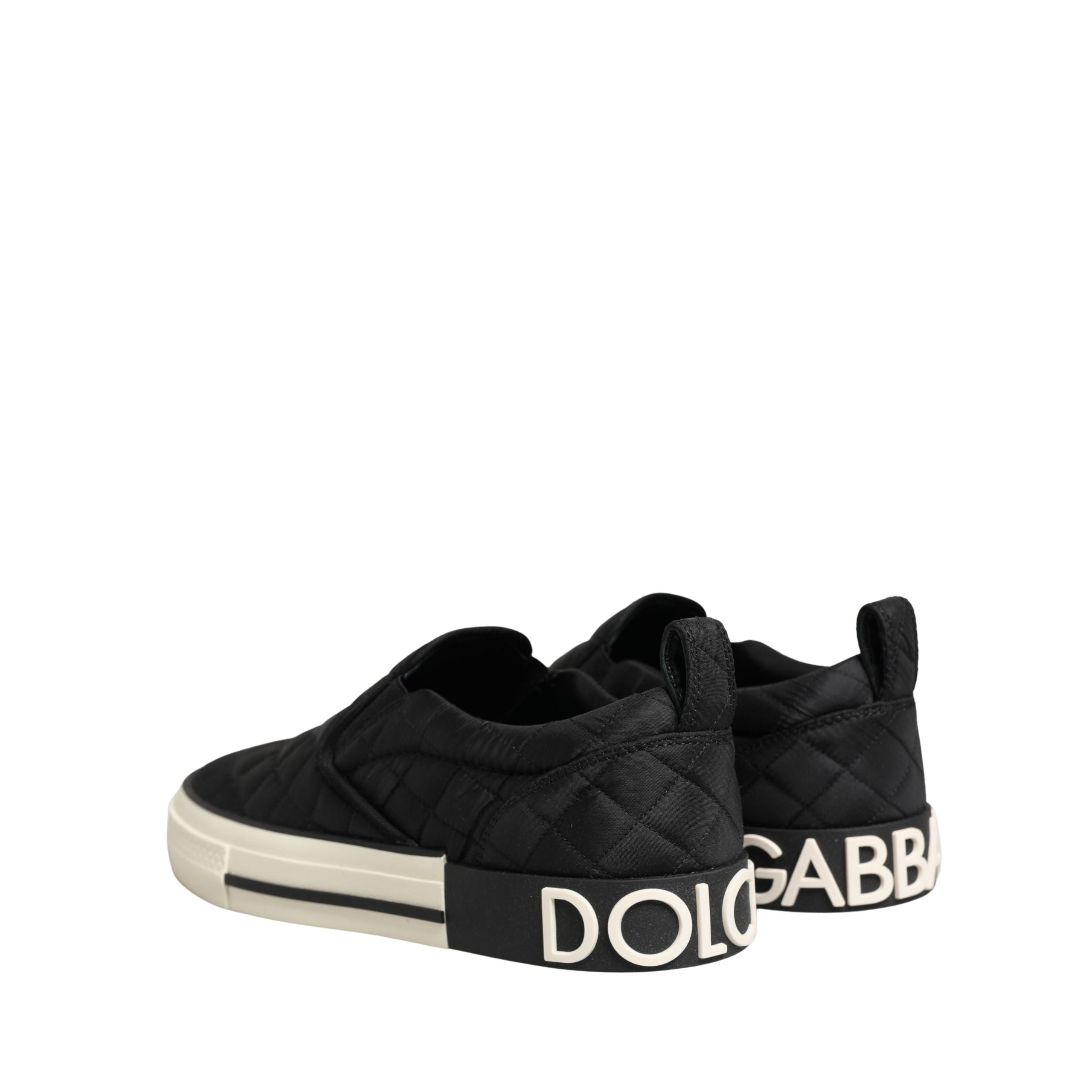 Dolce & Gabbana Scarpe da Ginnastica Basse Slip On Nere Trapuntate