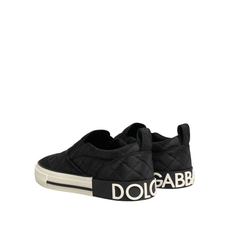 Dolce & Gabbana Scarpe da Ginnastica Basse Slip On Nere Trapuntate
