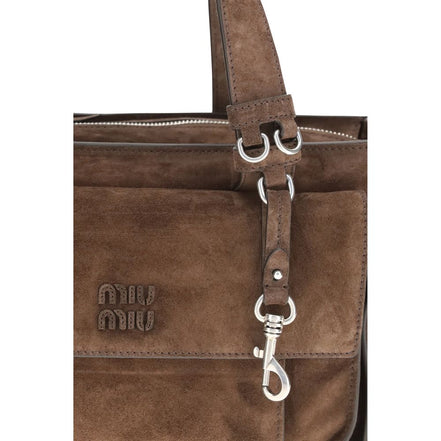 Sac porté épaule Miu Miu en cuir de veau marron Bos Taurus