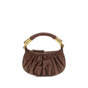 Sac porté épaule Balmain en cuir de veau marron Bos Taurus