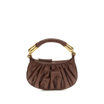 Sac porté épaule Balmain en cuir de veau marron Bos Taurus