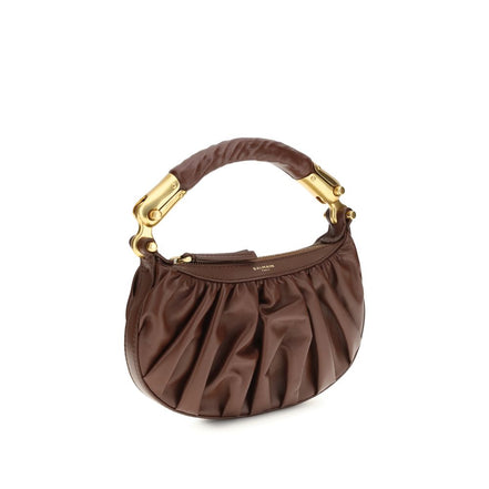 Sac porté épaule Balmain en cuir de veau marron Bos Taurus