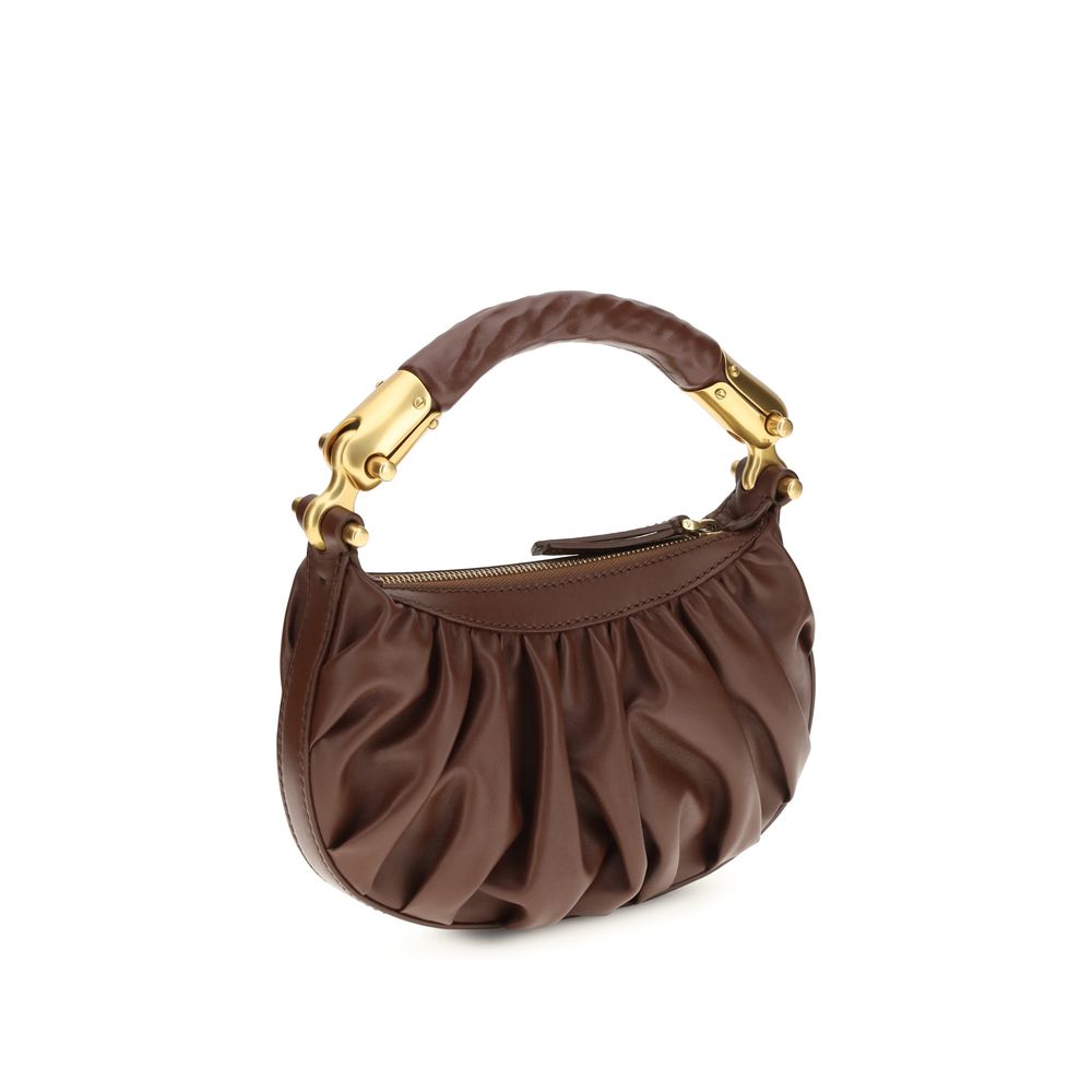 Sac porté épaule Balmain en cuir de veau marron Bos Taurus