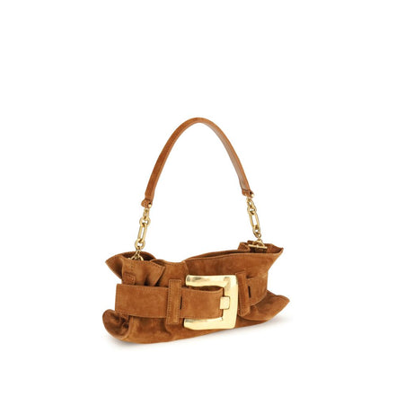 Sac porté épaule Balmain en cuir de veau beige Bos Taurus