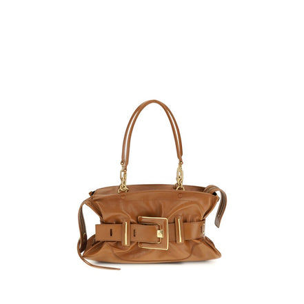 Sac à main Balmain en cuir de veau marron Bos Taurus