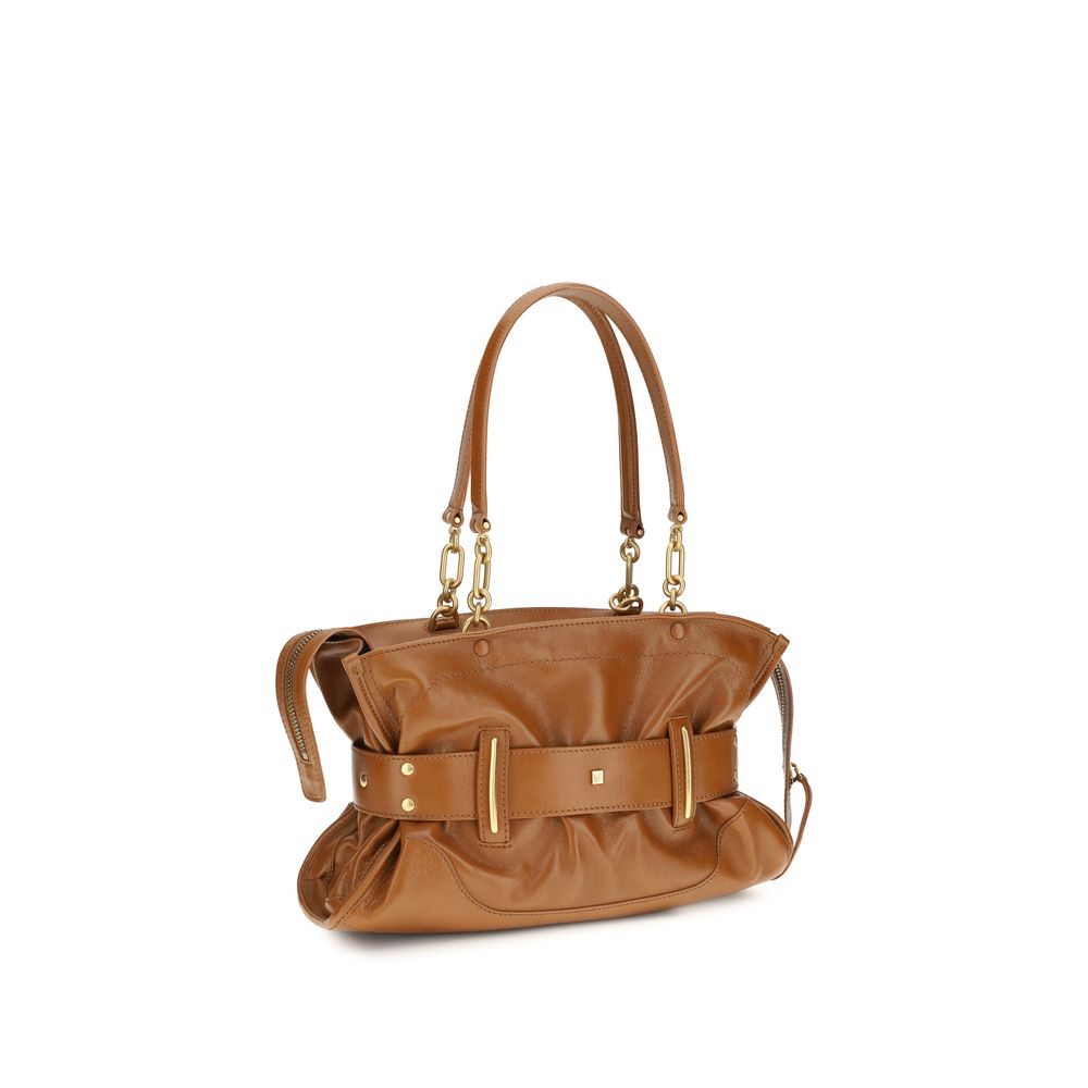Sac à main Balmain en cuir de veau marron Bos Taurus