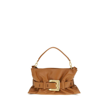 Balmain Brown Calf Leather Shoulder Bag
