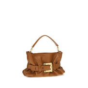 Balmain Brown Calf Leather Shoulder Bag