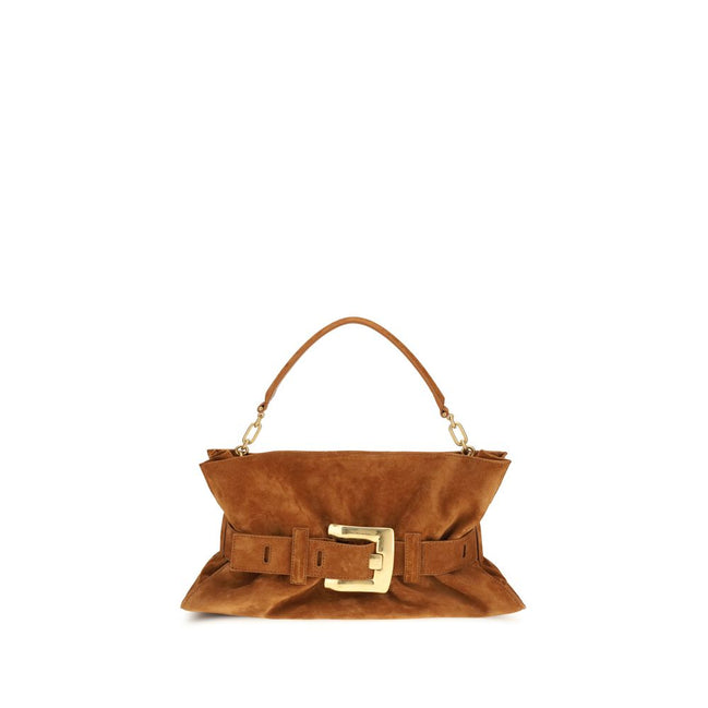 Borsa Balmain in pelle di vitello marrone Bos Taurus