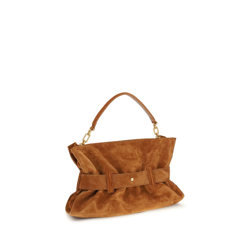 Borsa Balmain in pelle di vitello marrone Bos Taurus