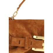 Borsa Balmain in pelle di vitello marrone Bos Taurus