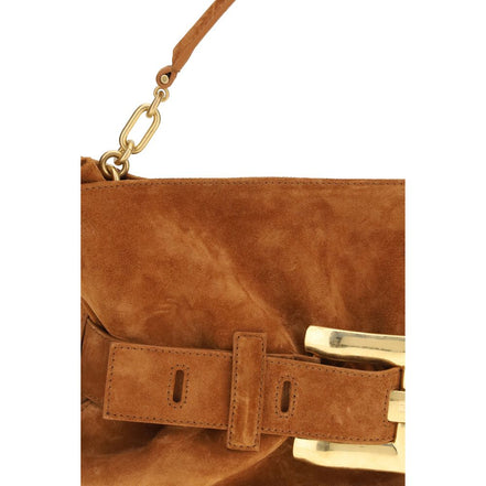 Borsa Balmain in pelle di vitello marrone Bos Taurus