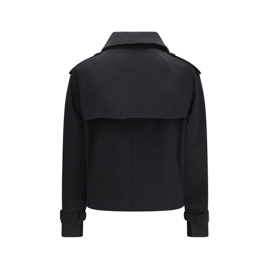Burberry Black Cotton Trench Coat