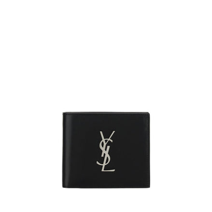 Portefeuille Saint Laurent en Cuir de Veau Noir Bos Taurus