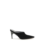 Mules en daim et cuir noirs Balenciaga
