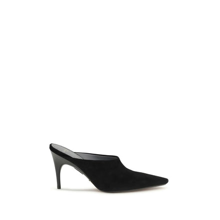 Mules en daim et cuir noirs Balenciaga