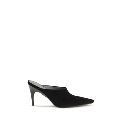 Mules en daim et cuir noirs Balenciaga