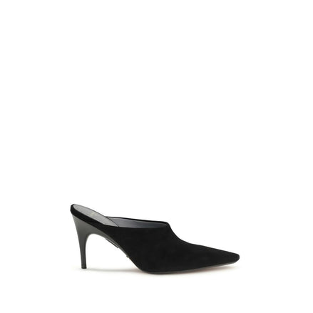 Mules en daim et cuir noirs Balenciaga