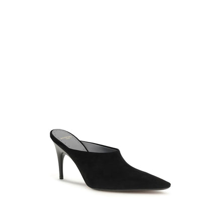 Mules en daim et cuir noirs Balenciaga