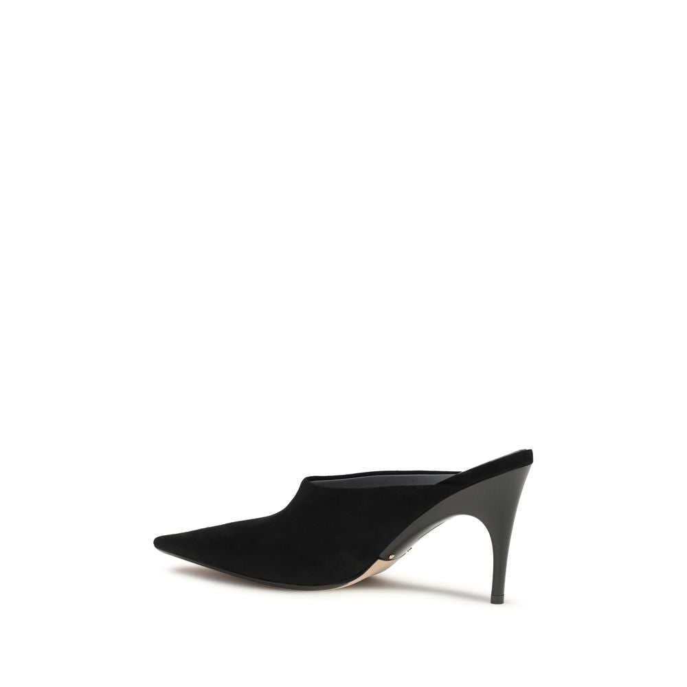 Mules en daim et cuir noirs Balenciaga
