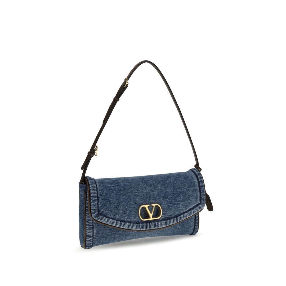 Sac à bandoulière Valentino Garavani en coton bleu