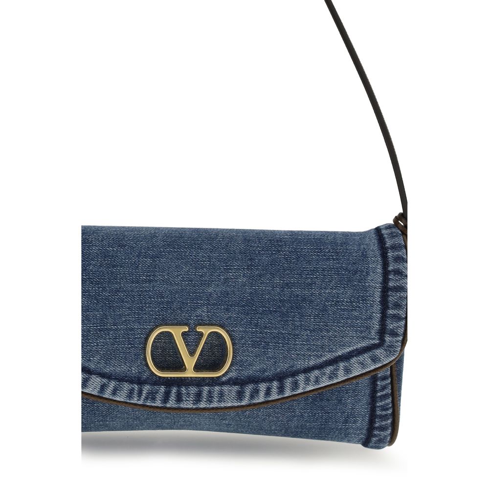 Sac à bandoulière Valentino Garavani en coton bleu