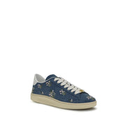 Baskets basses en tissu bleu Valentino Garavani
