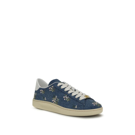 Baskets basses en tissu bleu Valentino Garavani