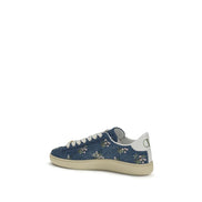 Baskets basses en tissu bleu Valentino Garavani