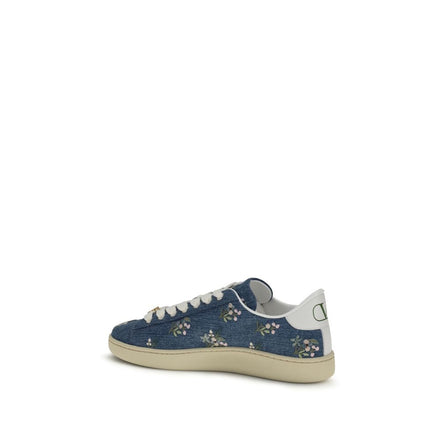 Baskets basses en tissu bleu Valentino Garavani