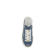Baskets basses en tissu bleu Valentino Garavani