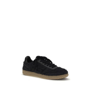 Baskets basses en cuir suédé noir Balmain