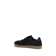Baskets basses en cuir suédé noir Balmain