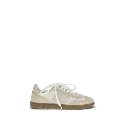 Baskets Balmain en suède beige