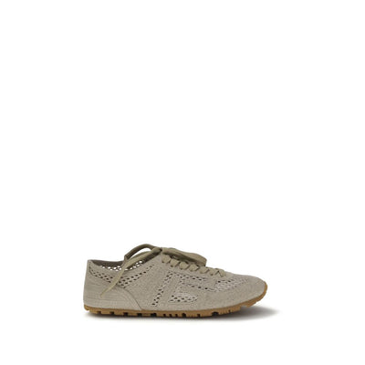 Baskets Balmain en coton beige