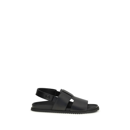 Dolce & Gabbana Sandali bassi in pelle di vitello neri Bos Taurus