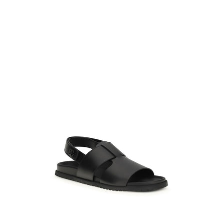 Dolce & Gabbana Sandali bassi in pelle di vitello neri Bos Taurus