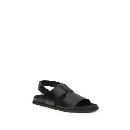 Dolce & Gabbana Sandali bassi in pelle di vitello neri Bos Taurus
