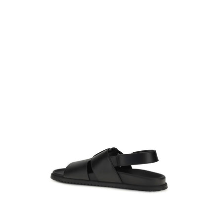 Dolce & Gabbana Sandali bassi in pelle di vitello neri Bos Taurus