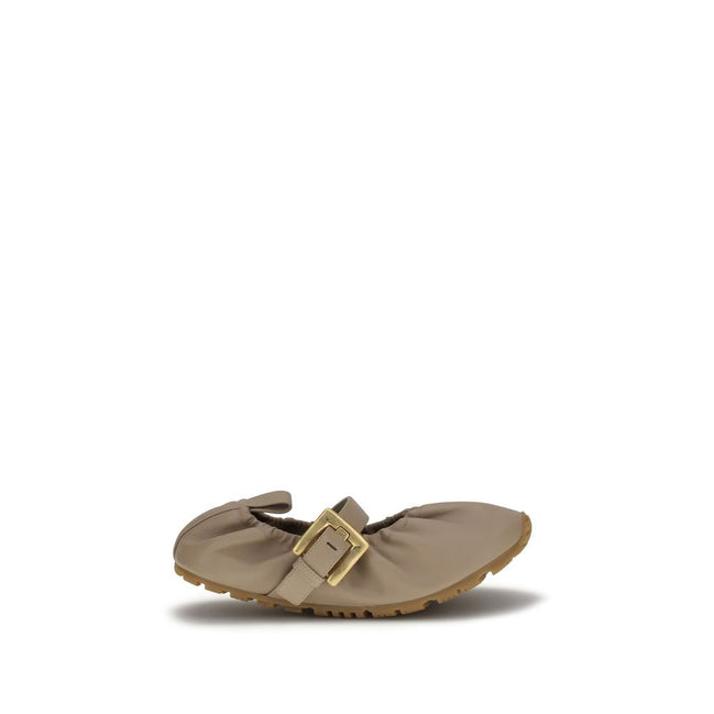 Ballerine Balmain beige in pelle di vitello Bos Taurus