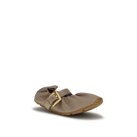 Balmain Beige Lamb Ballet Flats