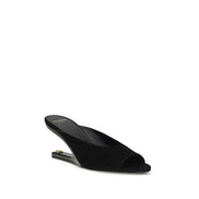 Balmain Black Goatskin Mules