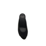 Balmain Black Goatskin Mules