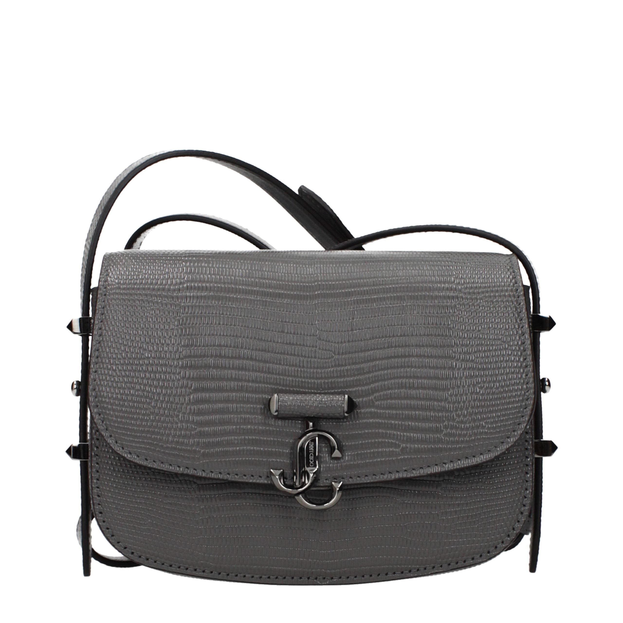 Jimmy Choo Grey Leather Shoulder Bag