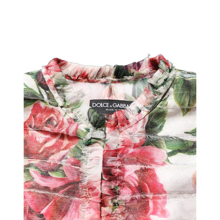 Cappotto-giacca Dolce & Gabbana in poliestere stampa peonia multicolore