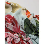 Dolce & Gabbana Multicolor Floral Silk Cropped Shirt Top