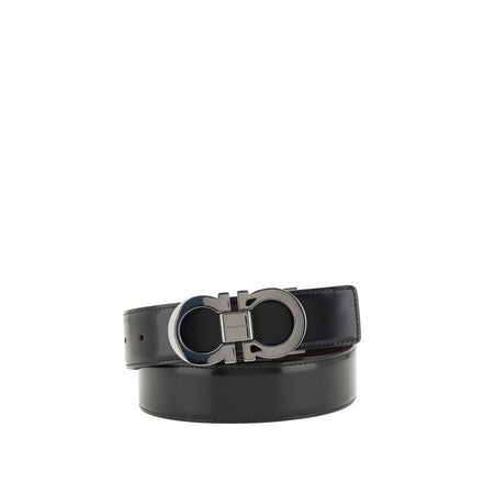 Ferragamo Black Calf Leather Belt