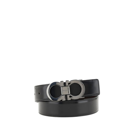 Ferragamo Black Calf Leather Belt