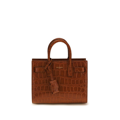 Saint Laurent Brown Calf Leather Handbag