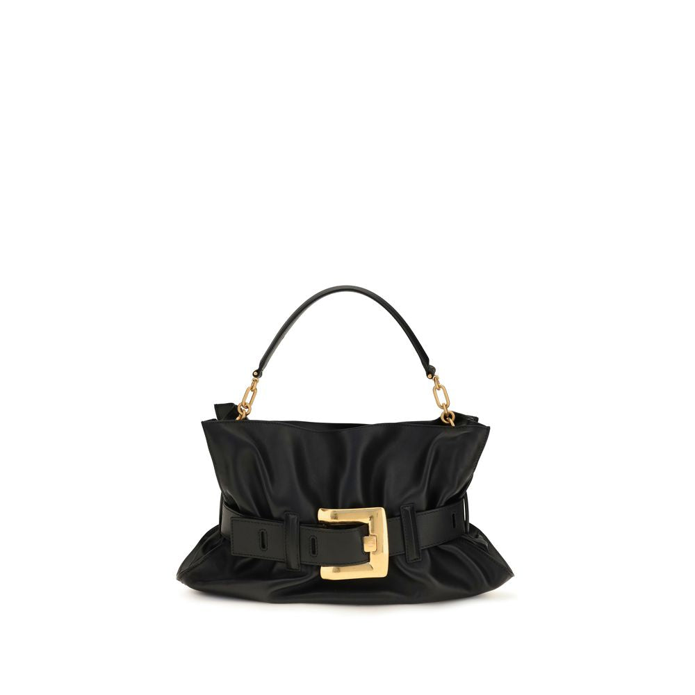 Sac à bandoulière Balmain en cuir de veau noir Bos Taurus